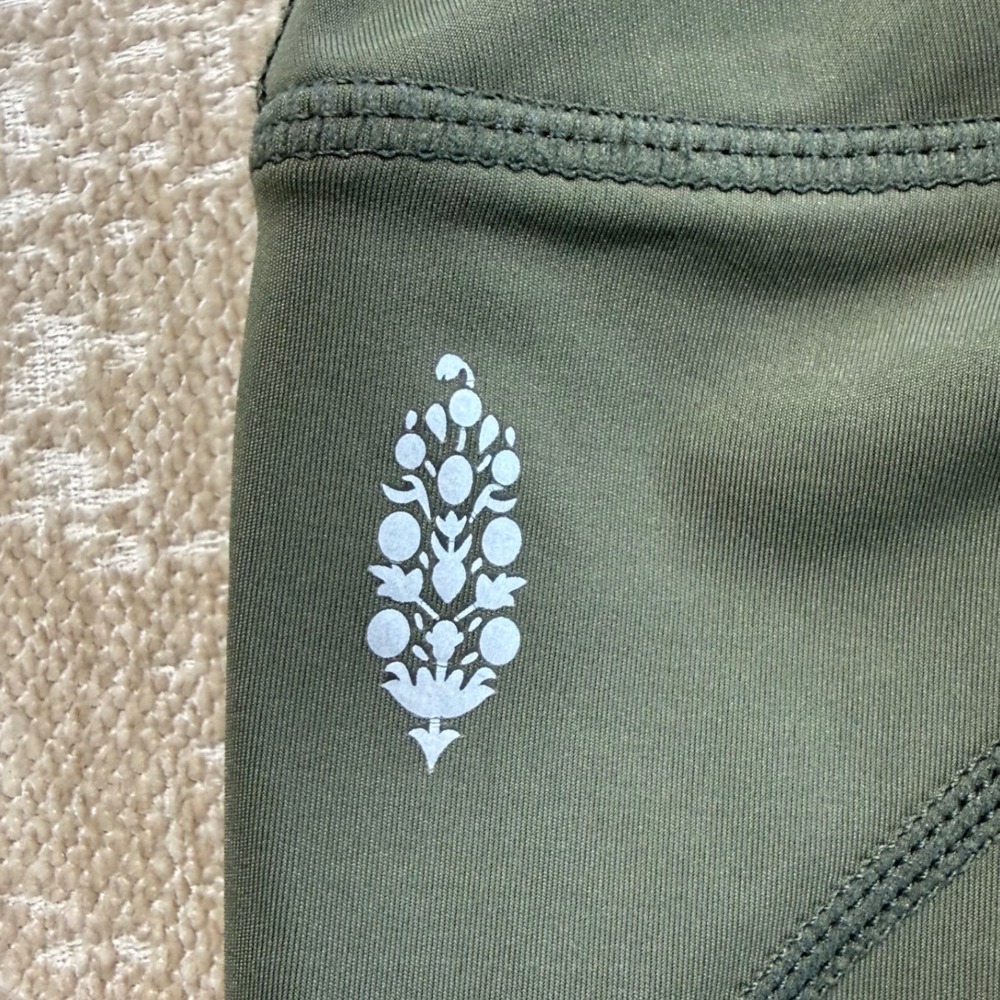 Free People FP Movement Leggings Womens XS Olive Green Athleisure Nylon